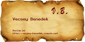 Vecsey Benedek névjegykártya